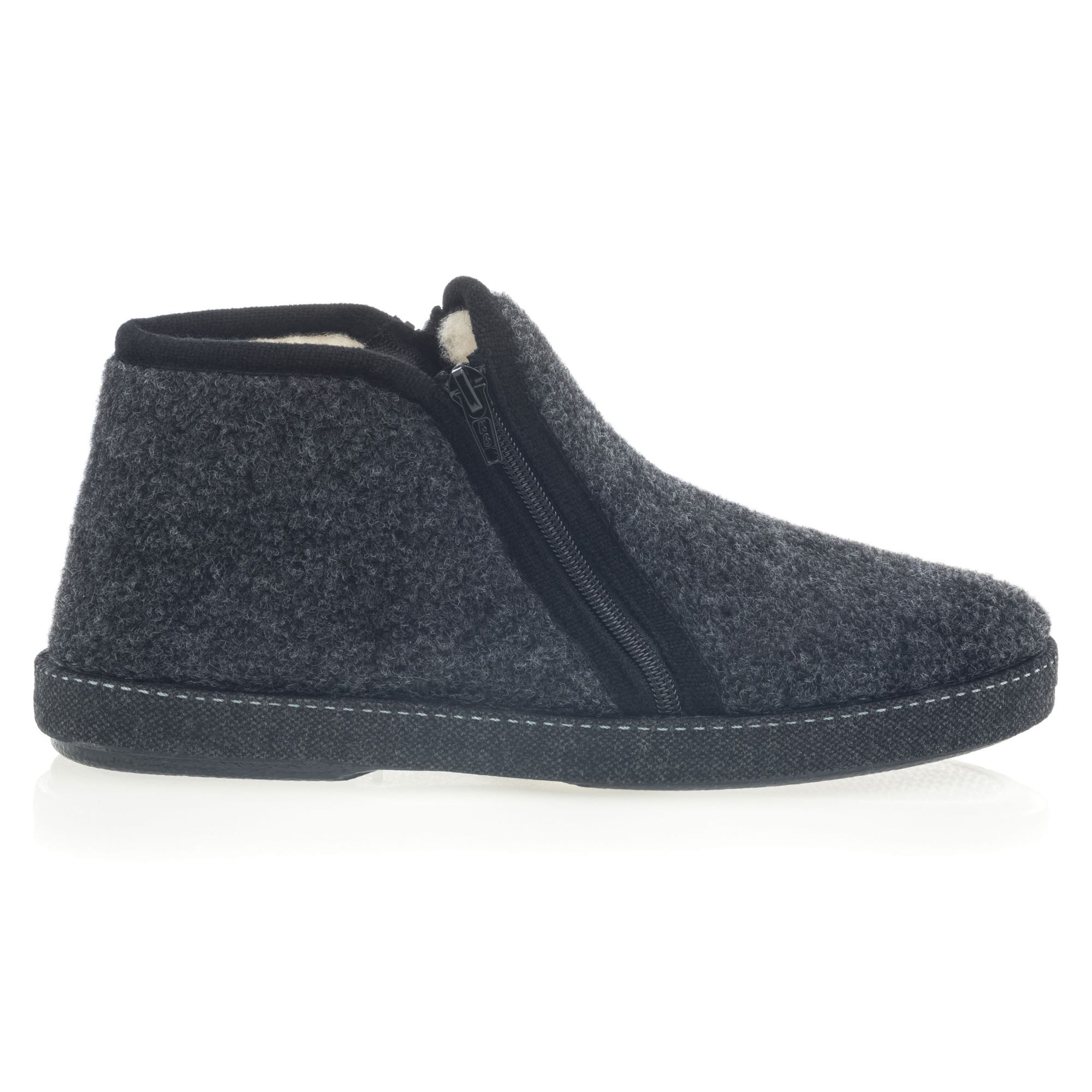 Pantoufles botillons zippés Homme gris