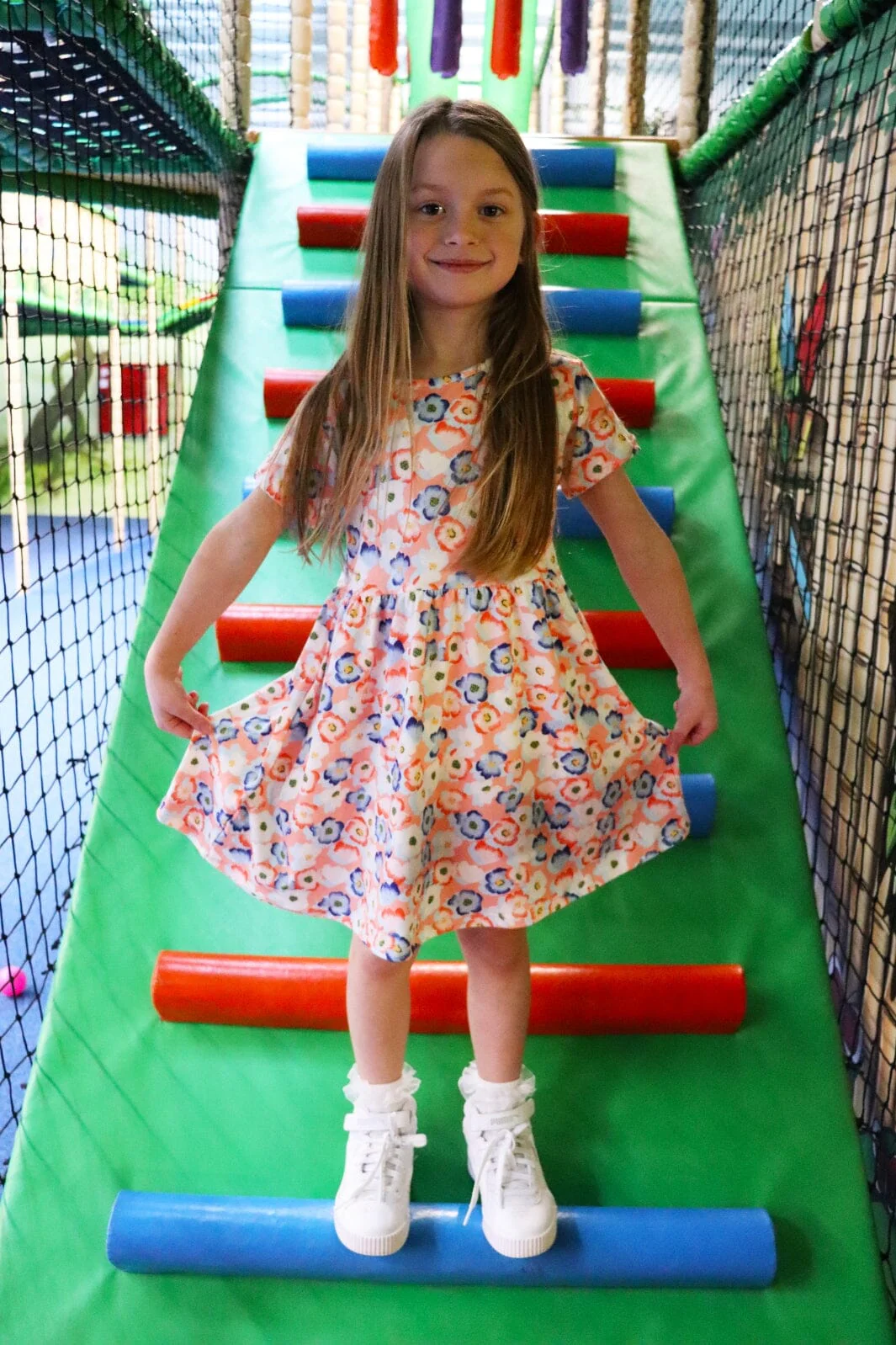 Liberte Ami Alma-Ss-Babydoll-Dress (Kids) eachy blue flower