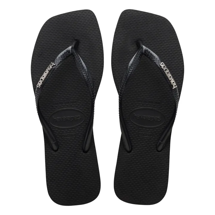 Havaianas Tongs Square Logo Metallic | Noir