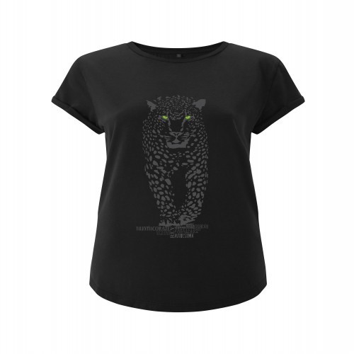 Camiseta feminina Animal Totem jaguar cinza