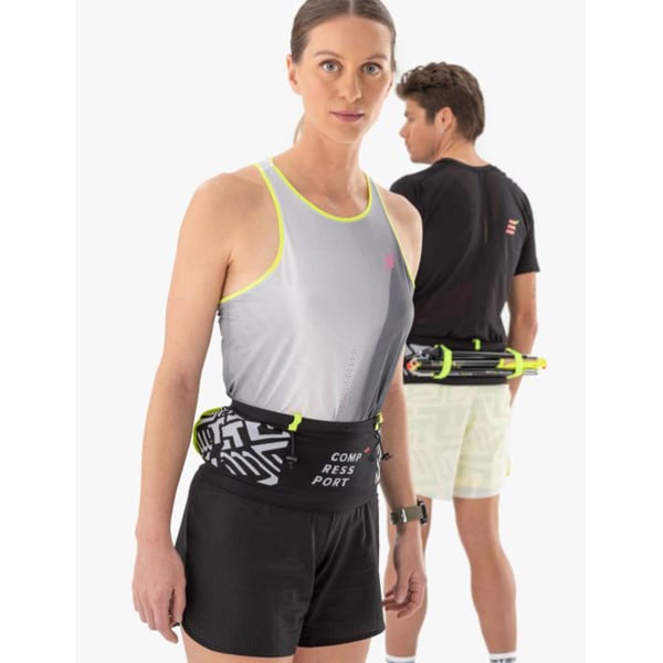 Ceinture porte gourde COMPRESSPORT FREE BELT PRO BLACK/WHITE PRINT