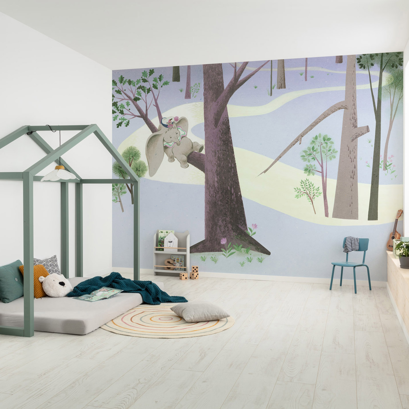 Vlies-Fototapete DUMBO SLEEP ON TREE - bunt - 400x280 cm