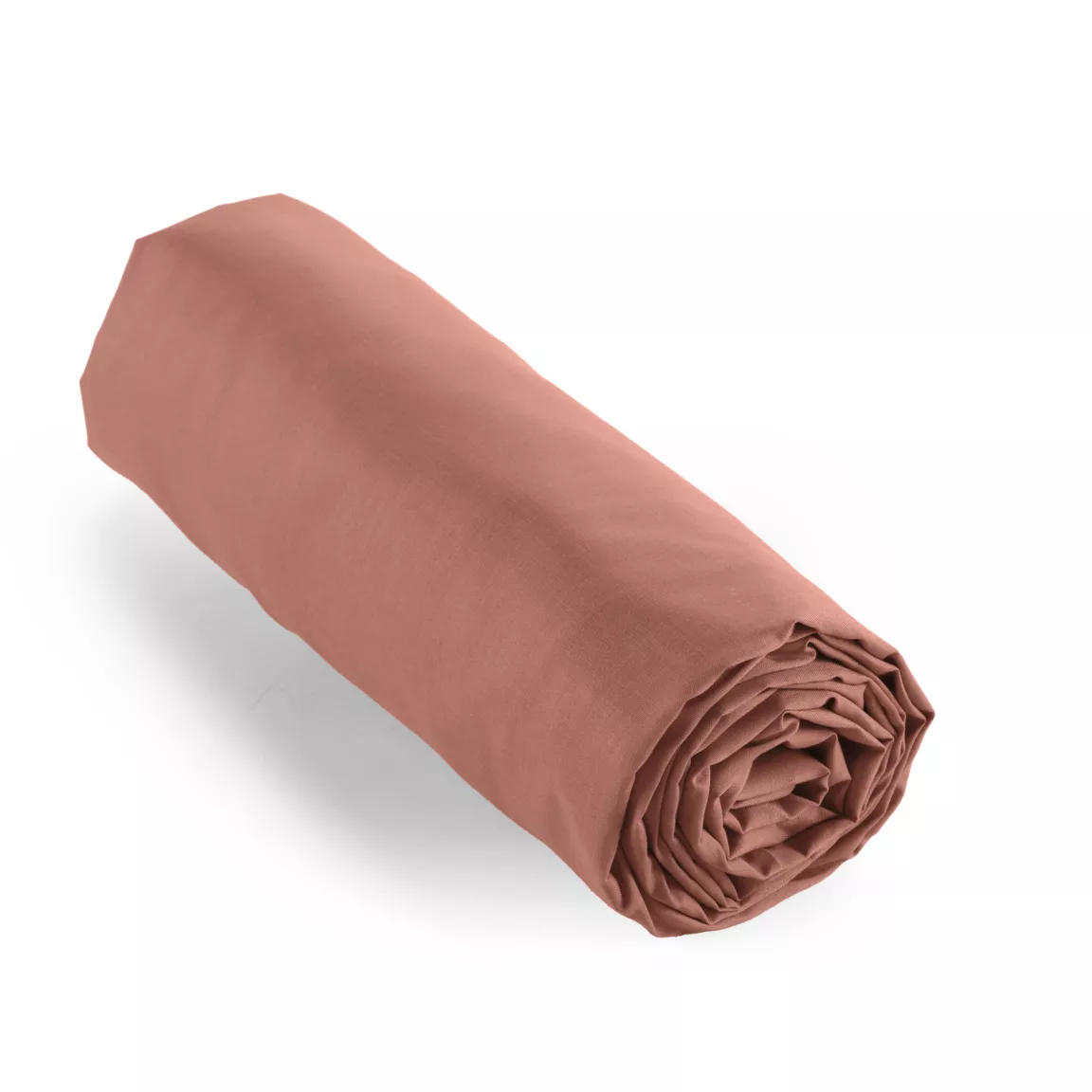 Drap housse percale de coton (90 x 190 cm) Cali Bois de rose