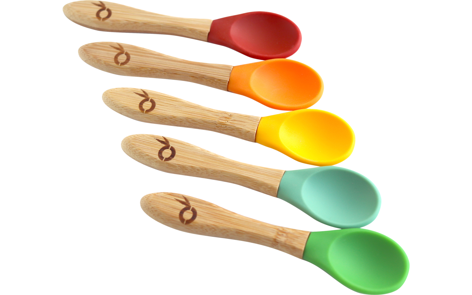 Pandoo Bambus und Silikon Kinderlöffel Set 5 teilig