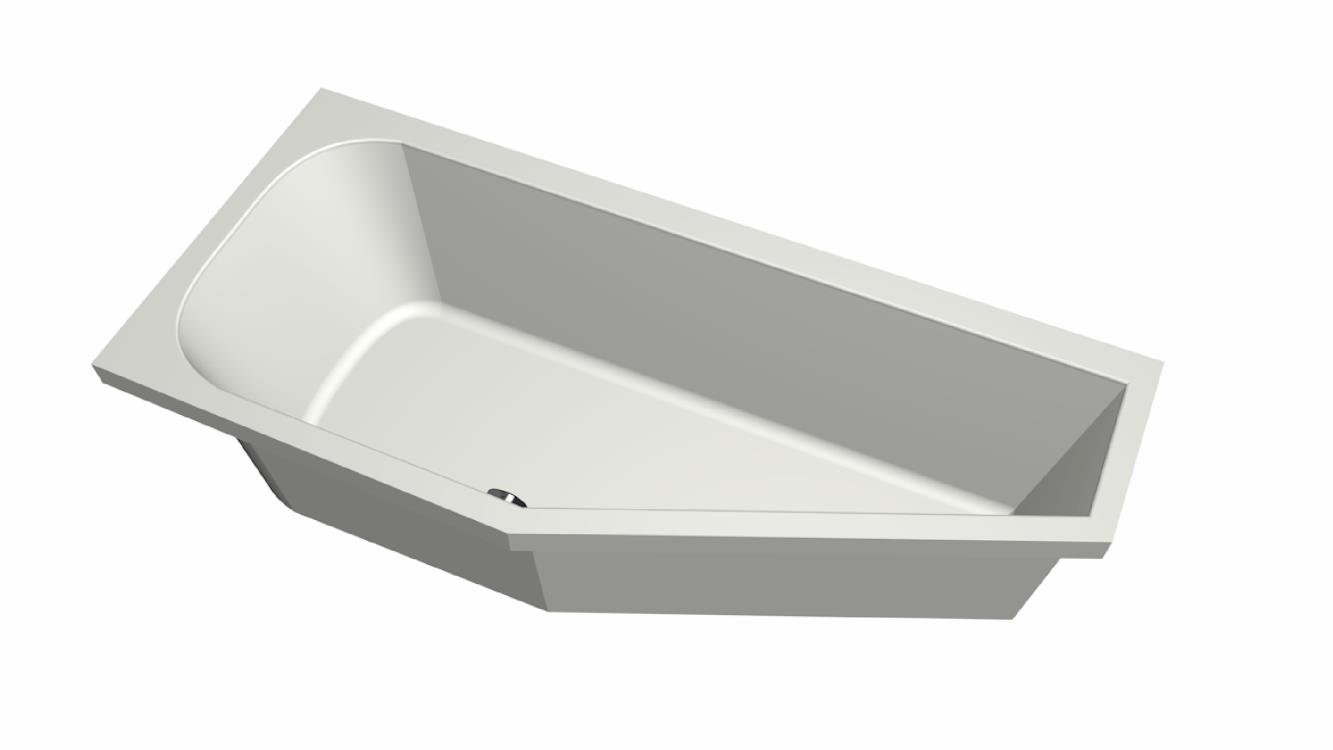 Xenz Lagoon Compact badkuip links 160x75x40cm edelweis