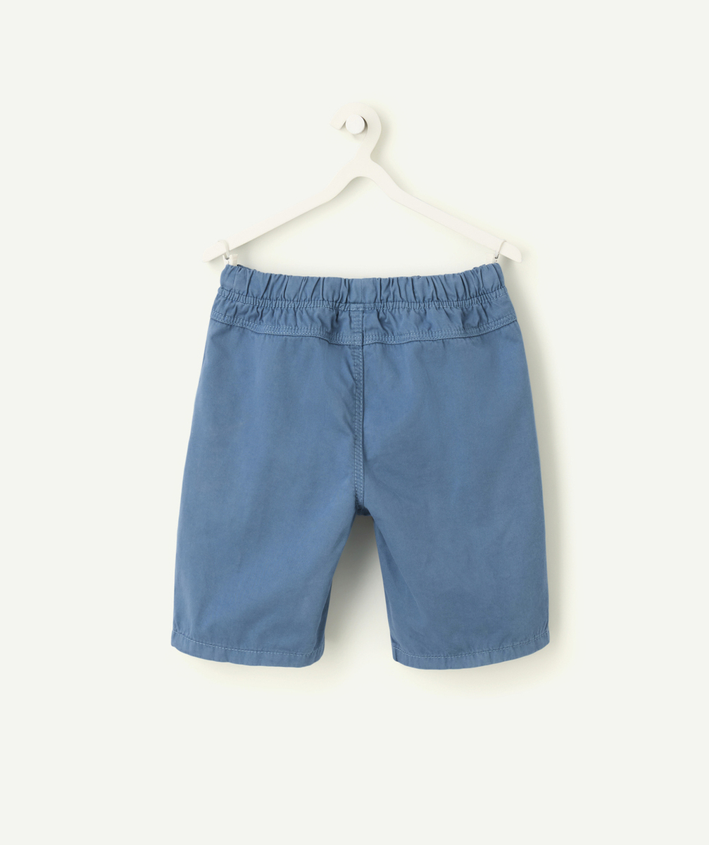 bermuda droit garçon en coton bleu