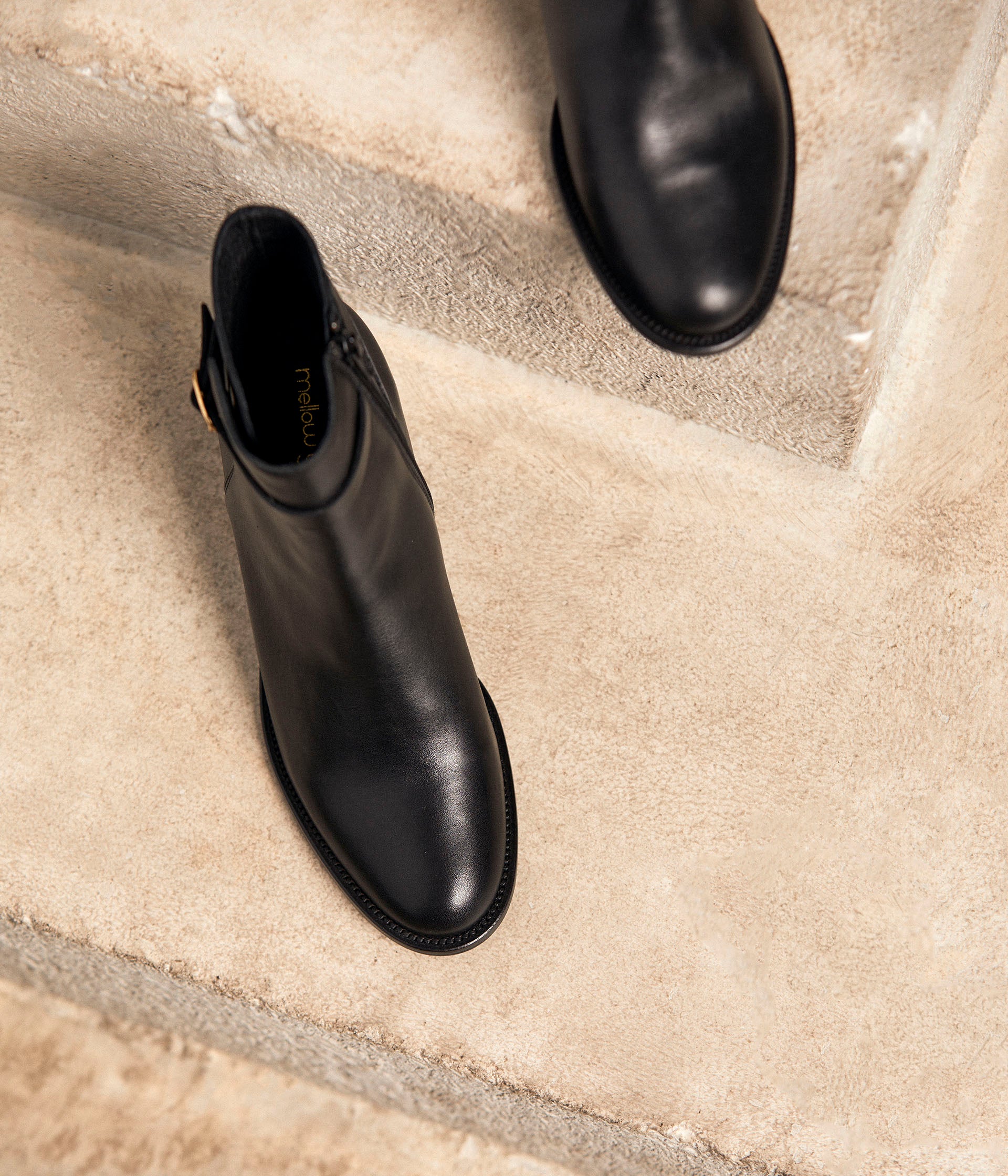 Boots cuir noir Aimeline