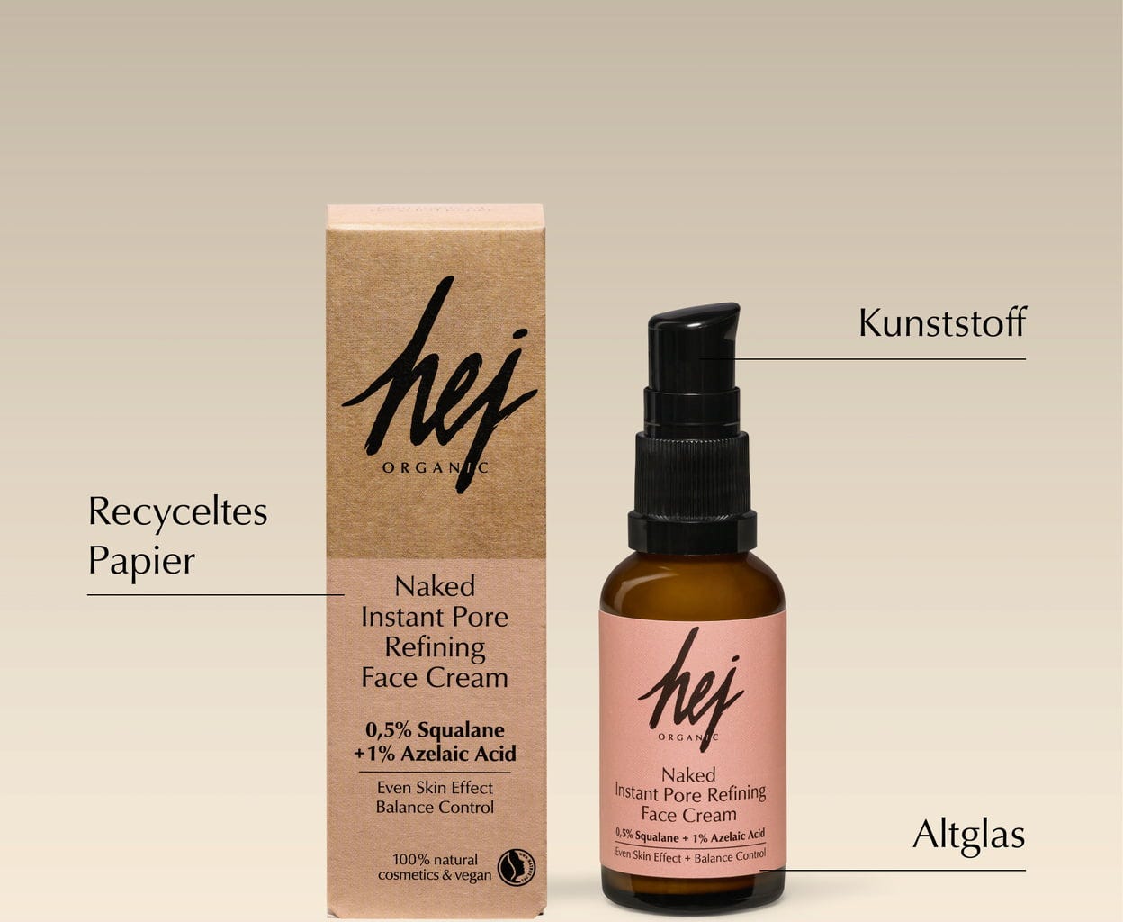 HEJ ORGANIC  Naked Instant Pore Refining Face Cream, 30 ml