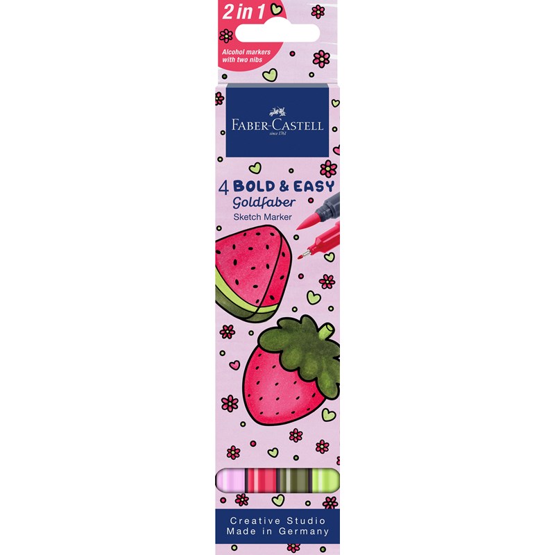 Faber-Castell<br>Tusser Bold&Easy Frugt 4 stk.