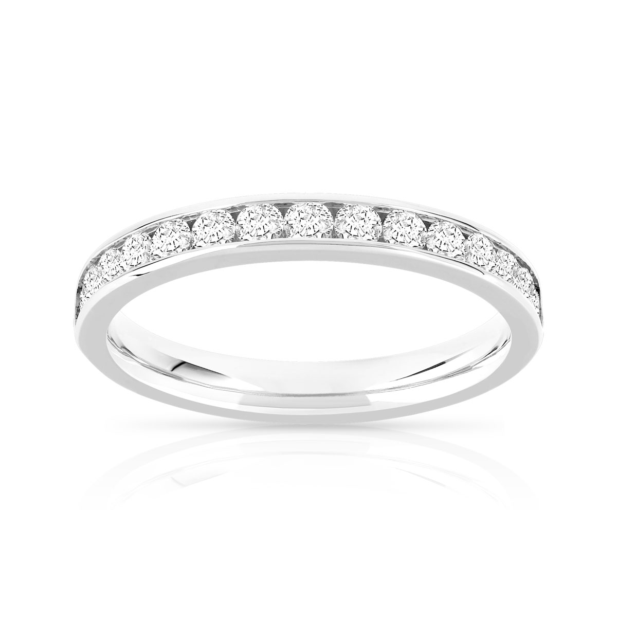 Alliance demi-tour or 750 blanc diamant H/P1
