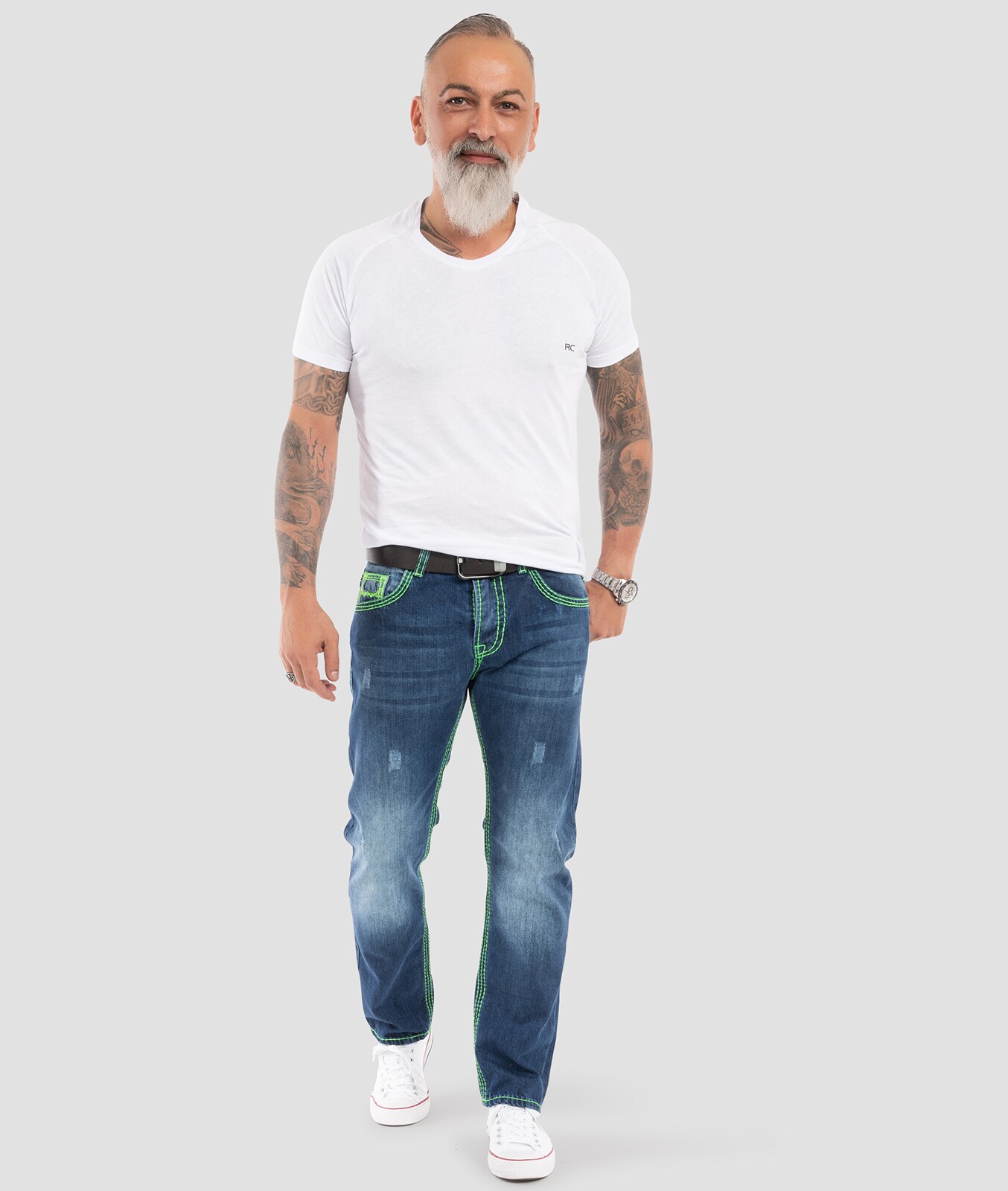 Rock Creek Jeans Comfort Fit dicke Nähte Loose Fit