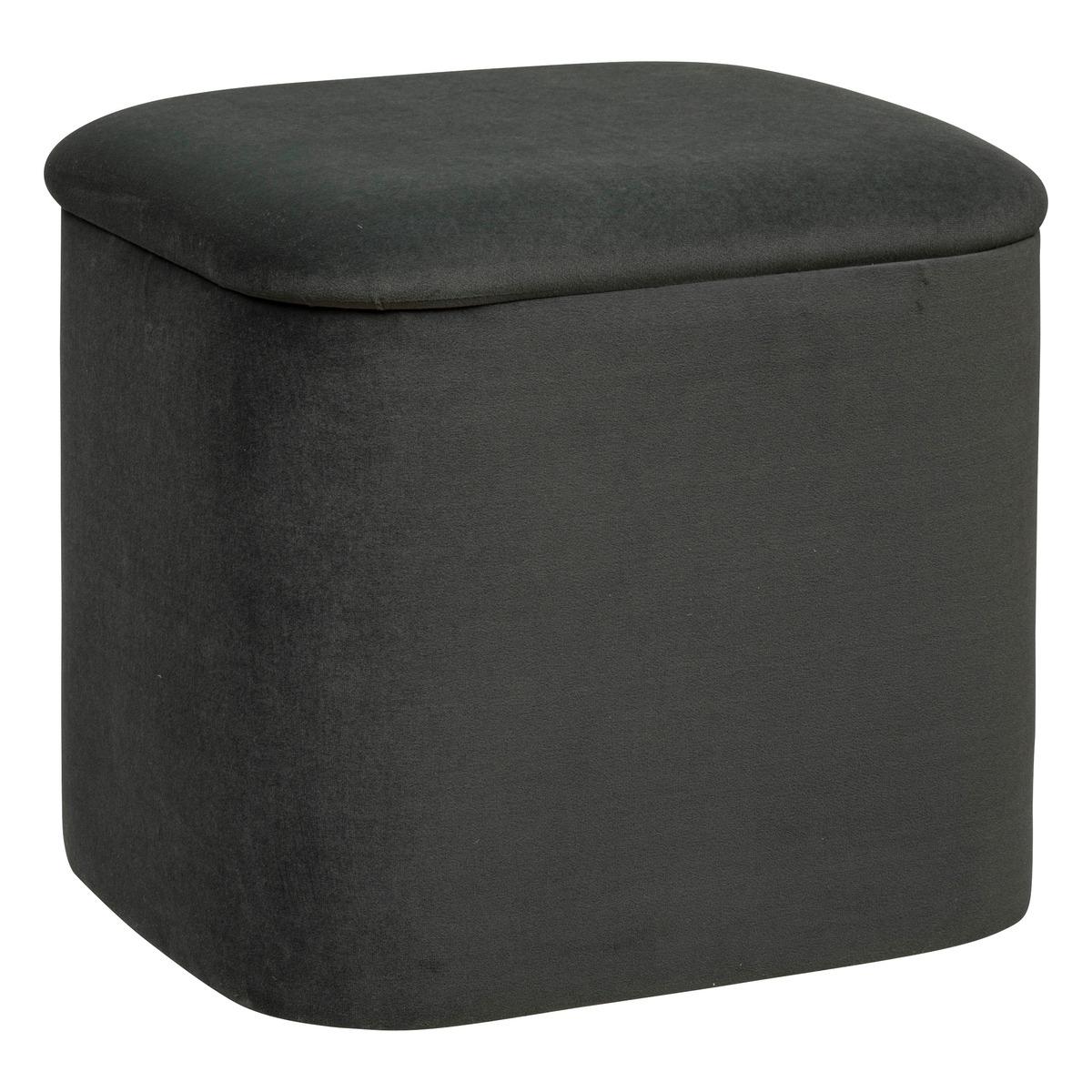 POUF VELOURS DANI GRIS D.40X35X37.5CM