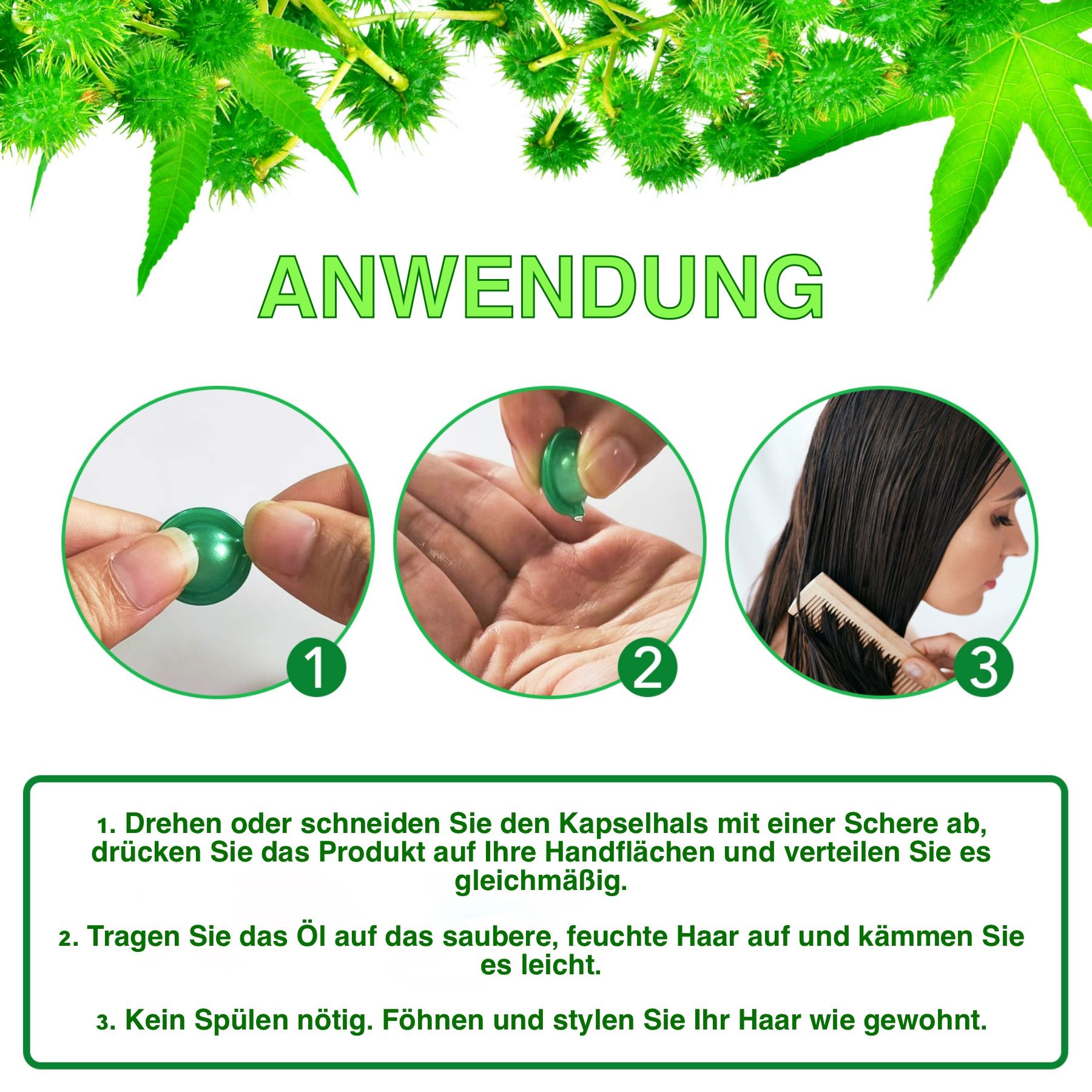 ALIVER Haaröl Rizinusöl für Haarwachstum  in Kapseln