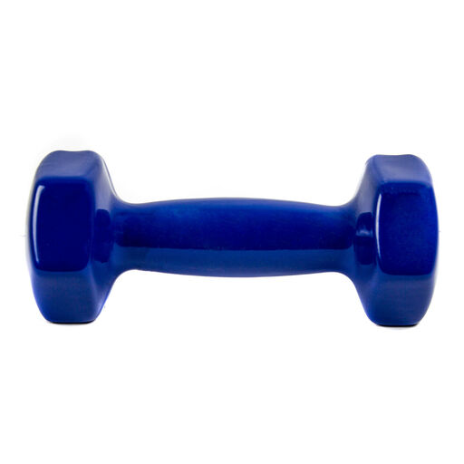 2 halteres de 2 kg com pega macia em vinil para exercícios, ginástica e musculação.