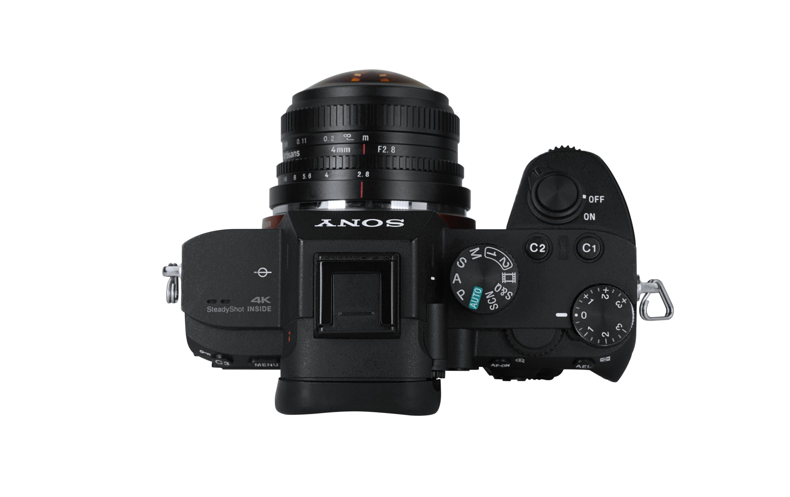Festbrennweite 4mm F/2.8 Fisheye – Sony E-Mount<br>Zirkulares Fisheye-Objektiv mit 225° Blickwinkel