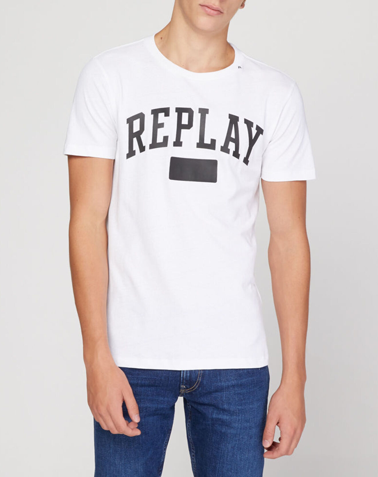 Replay T-Shirt logo blanc
