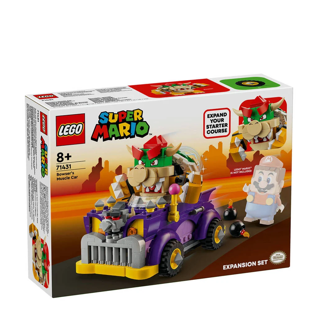 Bowsah!Uitbreidingsset: Bowsers bolide Speelgoed Auto met Poppetje 71431