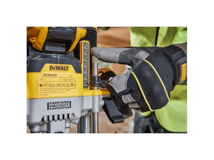 DeWALT DCW620NT-XJ, Fod til justering af fræsedybde, Børstefri, Sort, Gul, 23000 rpm, 8 (5/16