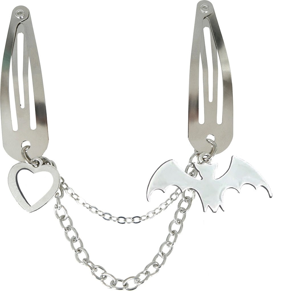 Halloween Haarclip Ketting Vleermuis En Hartje