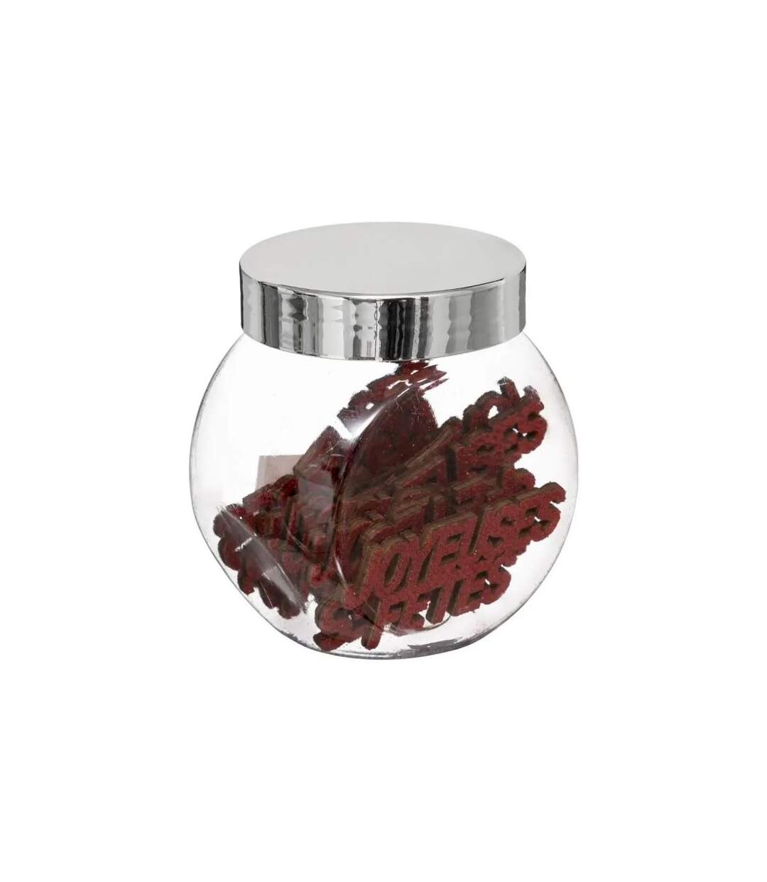 Lot de 12 Mots Joyeux Noël Bocal 7cm Rouge