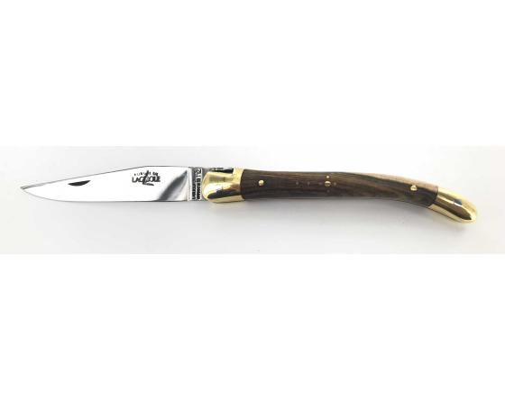Laguiole Tradition 9 cm - 2 mitres laiton - Pistachier Couteau de Poche Forge de Laguiole