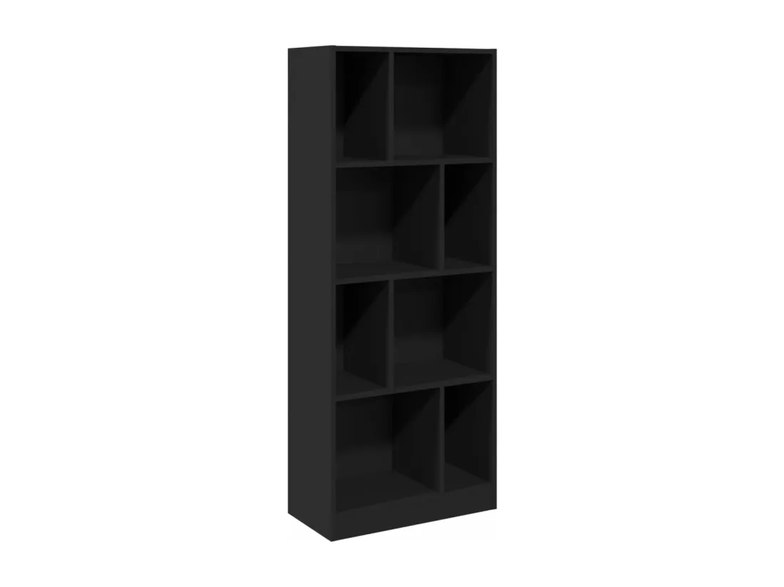 Bibliothèque noir 57x28,5x141 cm bois d'ingénierie