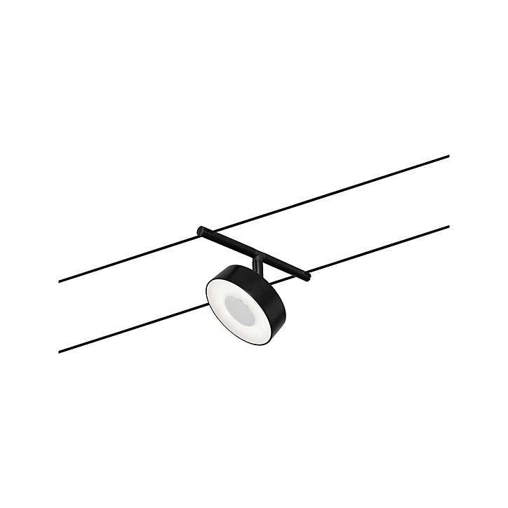 Kit cable Set Circle 5 spots 400lm 5W 60VA 5m blanc chaud Paulmann noir mat