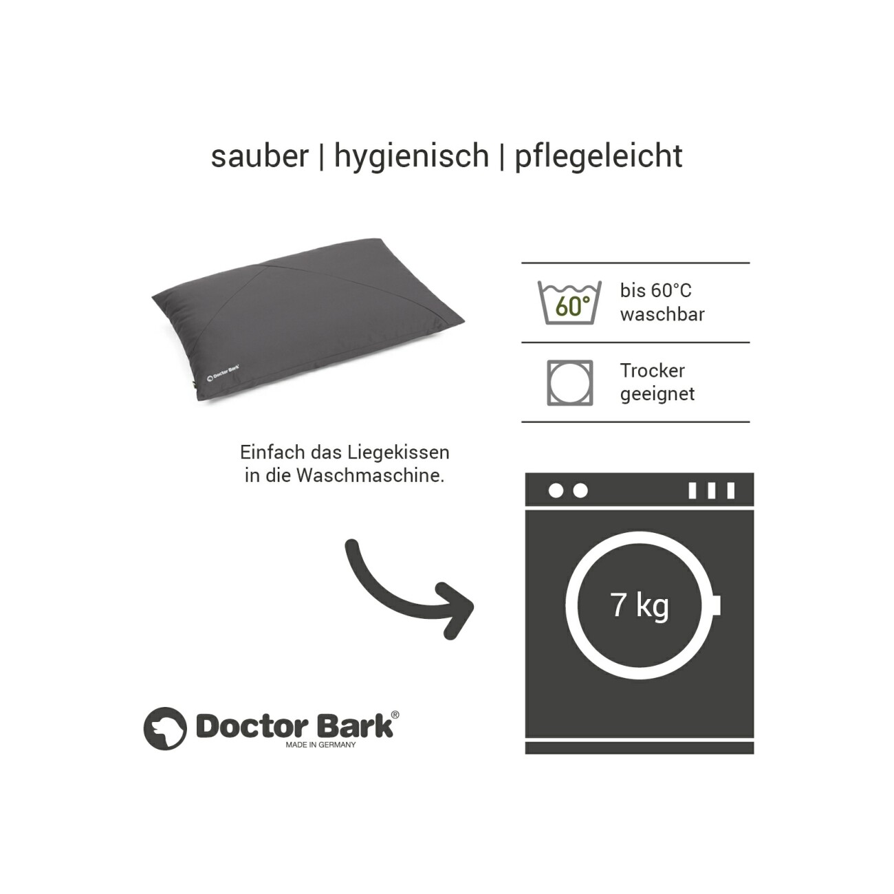Doctor Bark Country-Kissen GreenLabel grau M