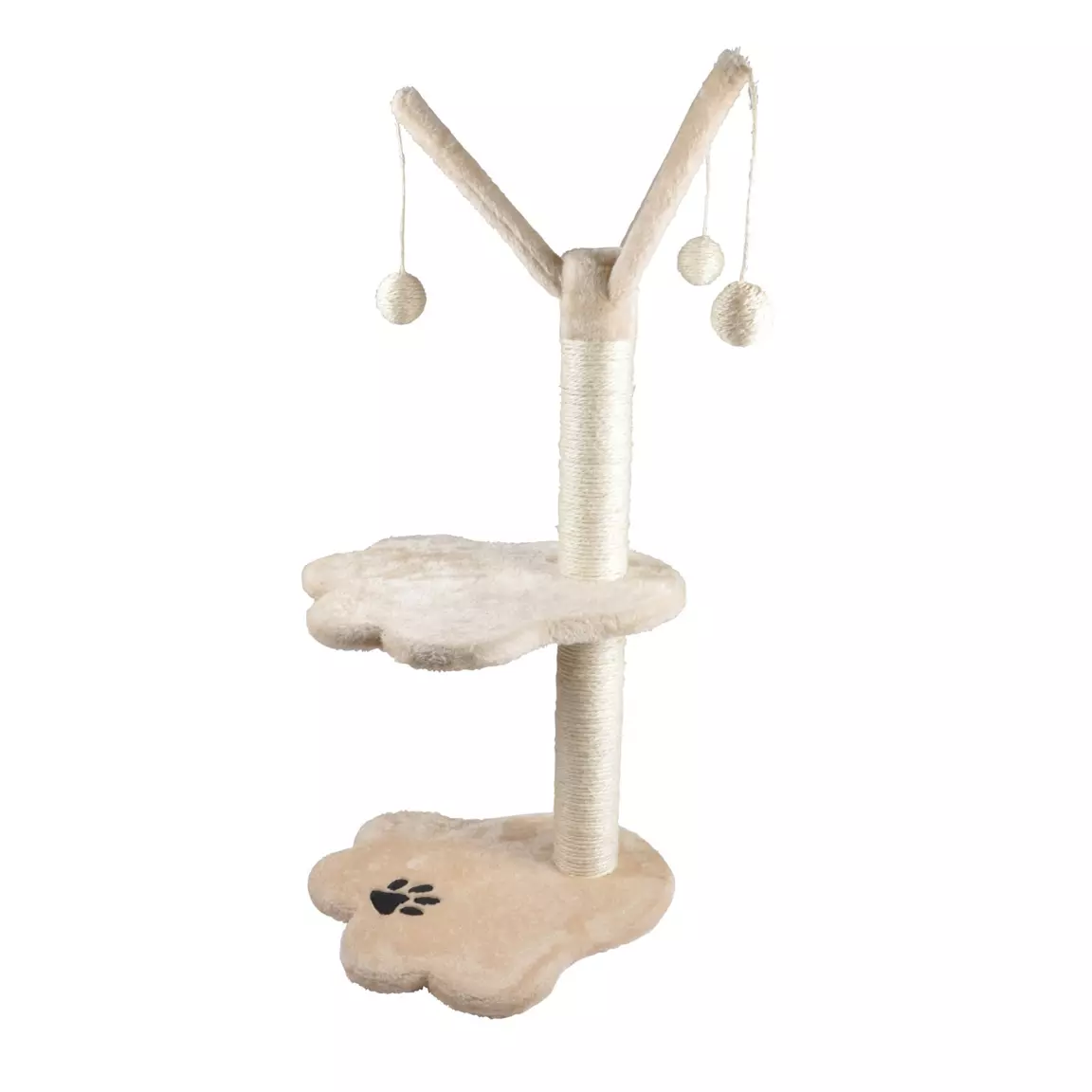 Arbre à chat avec jouet Ecru