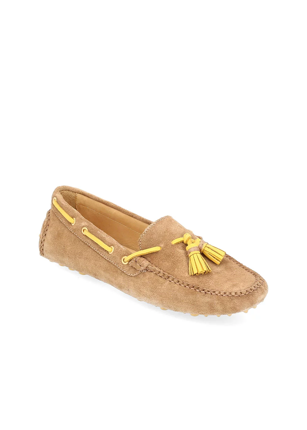 MOCASSIN W TASSEL DRIVER VELOURS TAN