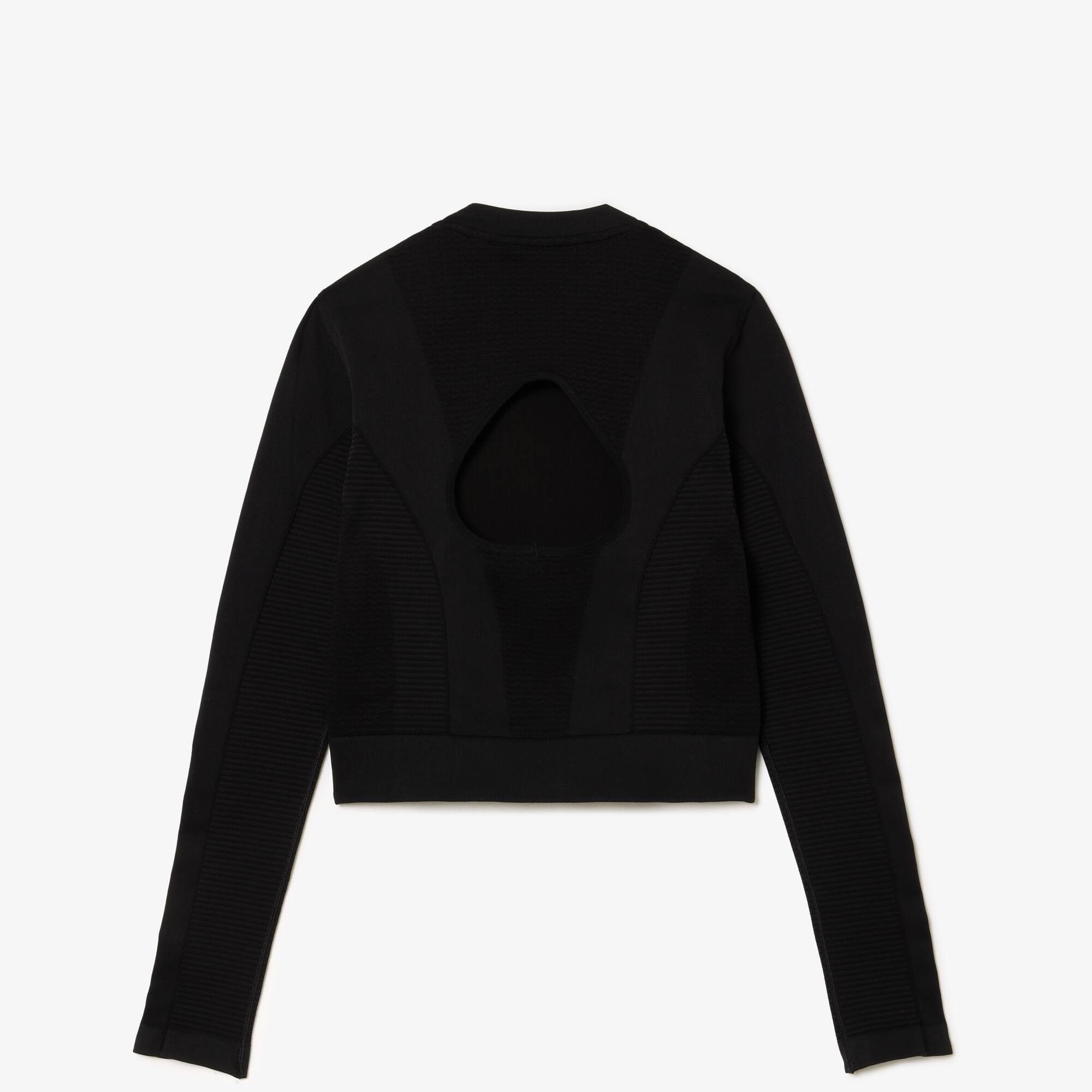 Crop top manches longues Sport sans couture T-Shirts - Noir - Lacoste - Femme