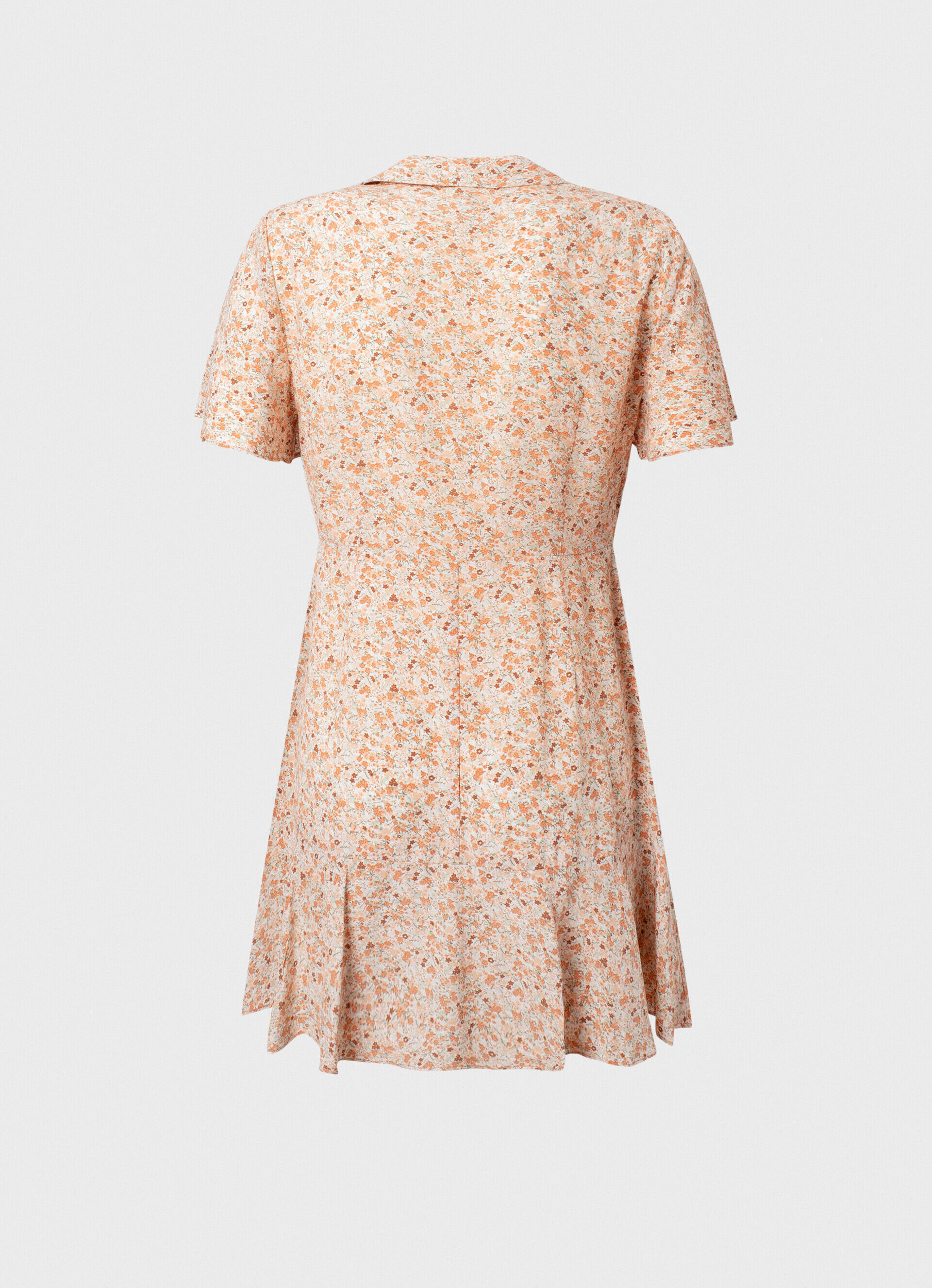 VESTIDO ENVOLVENTE COM ESTAMPA DE FLORES - multicolorido