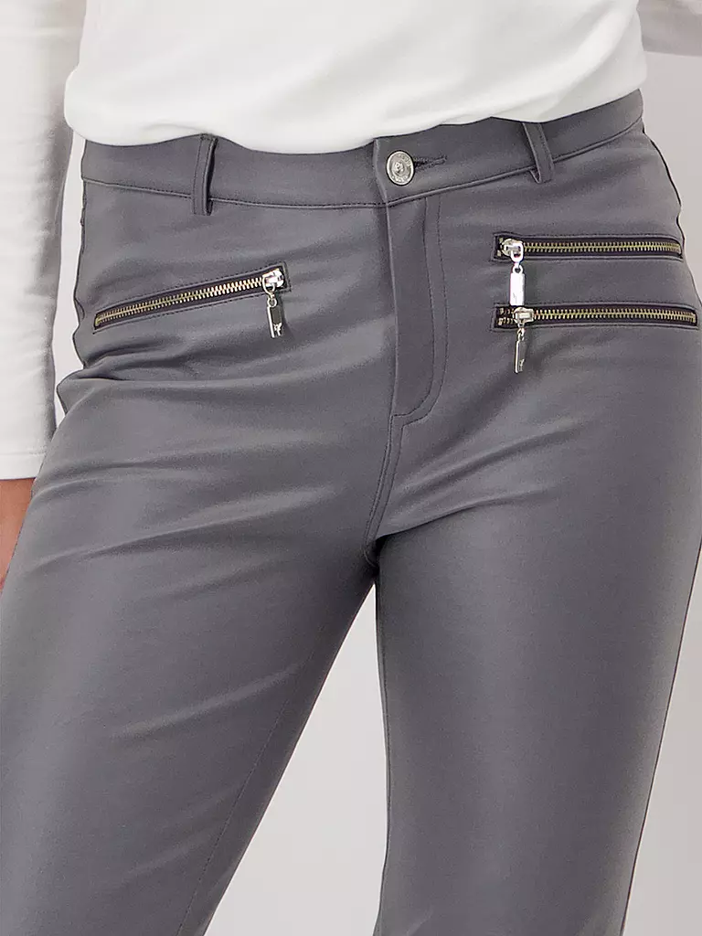 MONARI Hose in Lederoptik grau