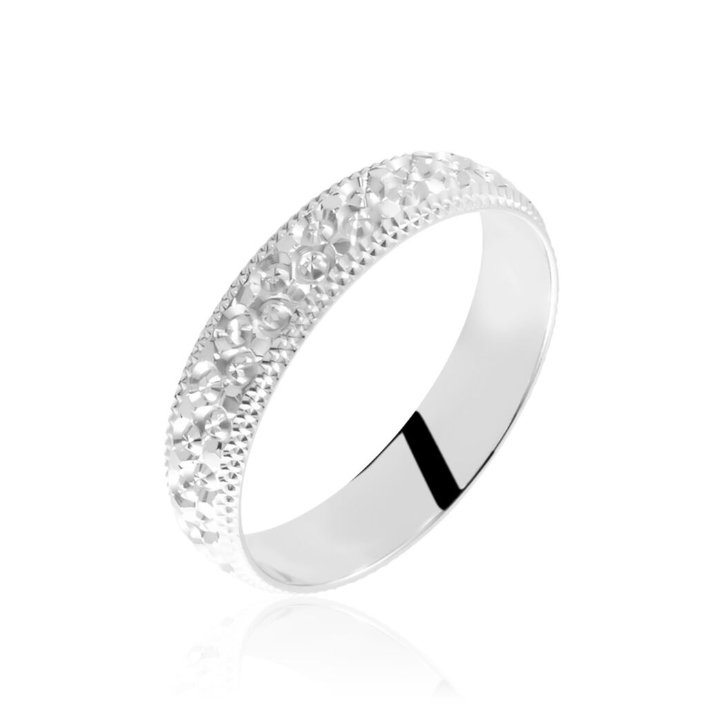 Alliance Fantaisie Ruban Bombé Or Blanc