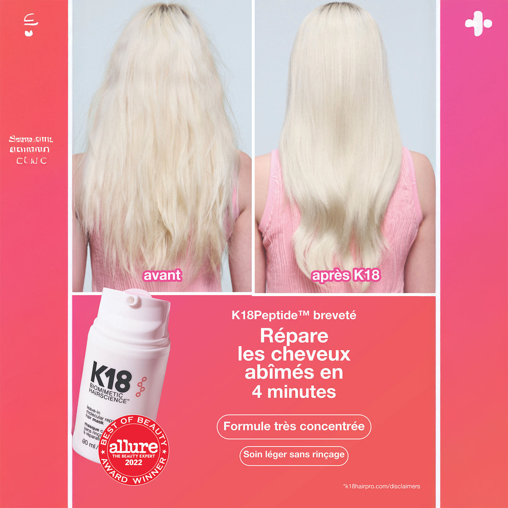 Masque sans rinçage à réparation moléculaire 15 ml