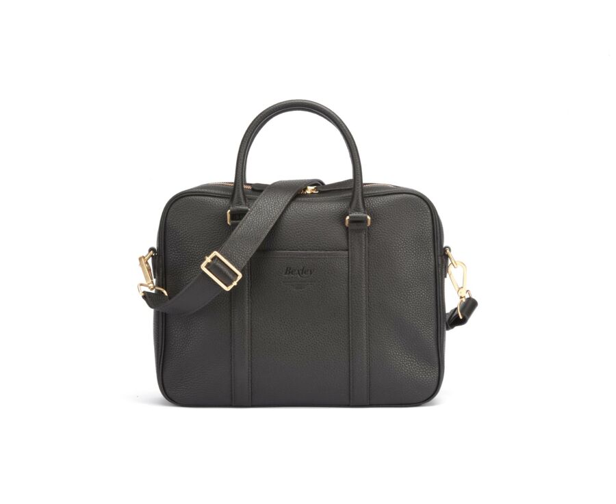 Cartable homme cuir avec bandoulière Chocolat Grainé - KARLINGTON III