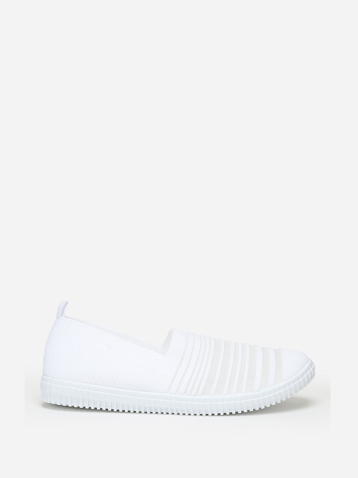 Slip-on en maille et effet transparent- Blanc