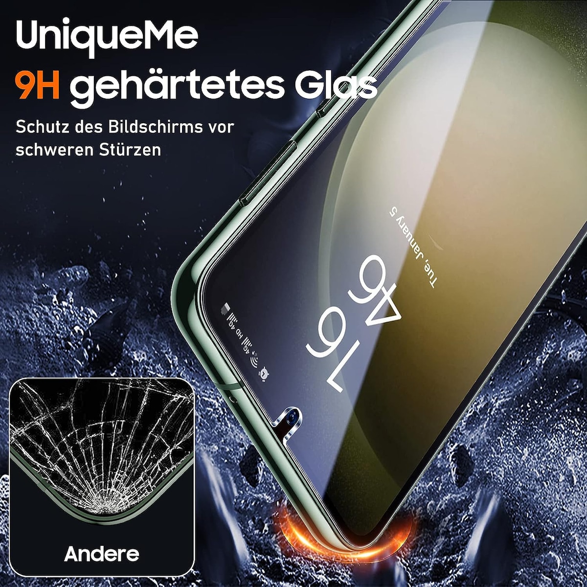 2-pakning med skjermbeskyttere og 2-pakning med linsebeskyttere til Samsung S23