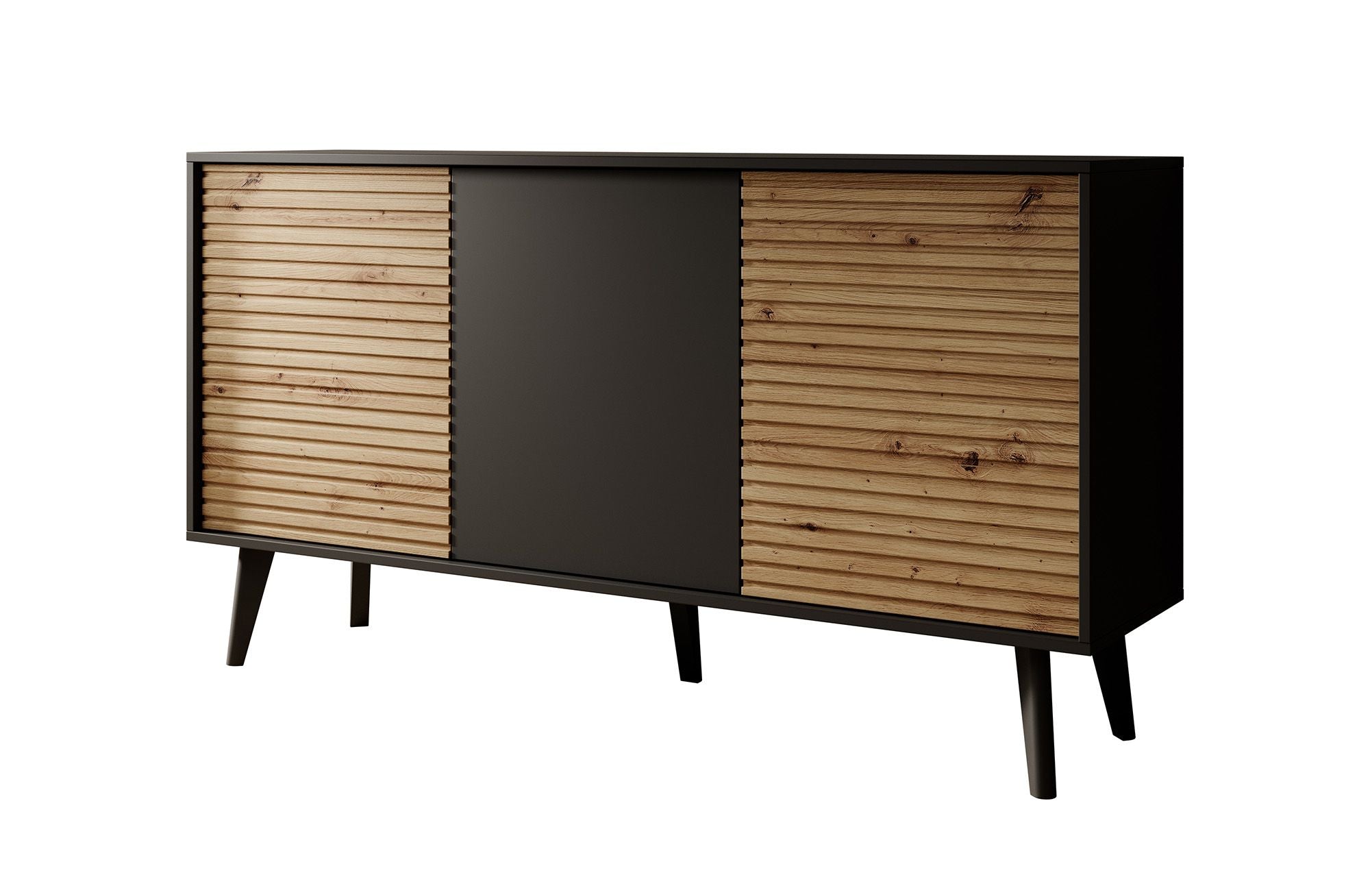 Palladium - Dressoir - Eiken/zwart - 154x39x83 cm
