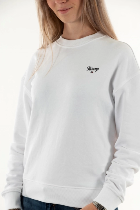 sweat tommy jeans bxy script ybr white