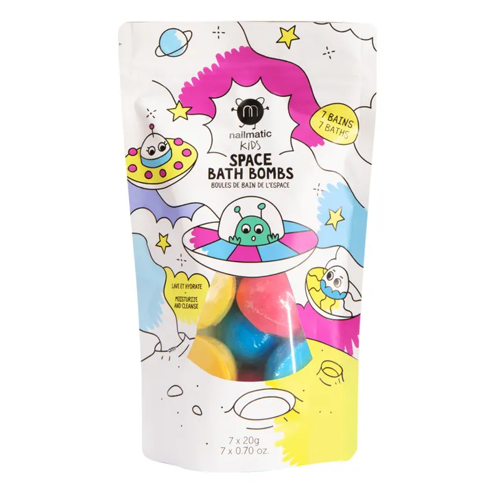 Nailmatic Kids Boules de bain pour enfants Space Bath Bombs - set de 7