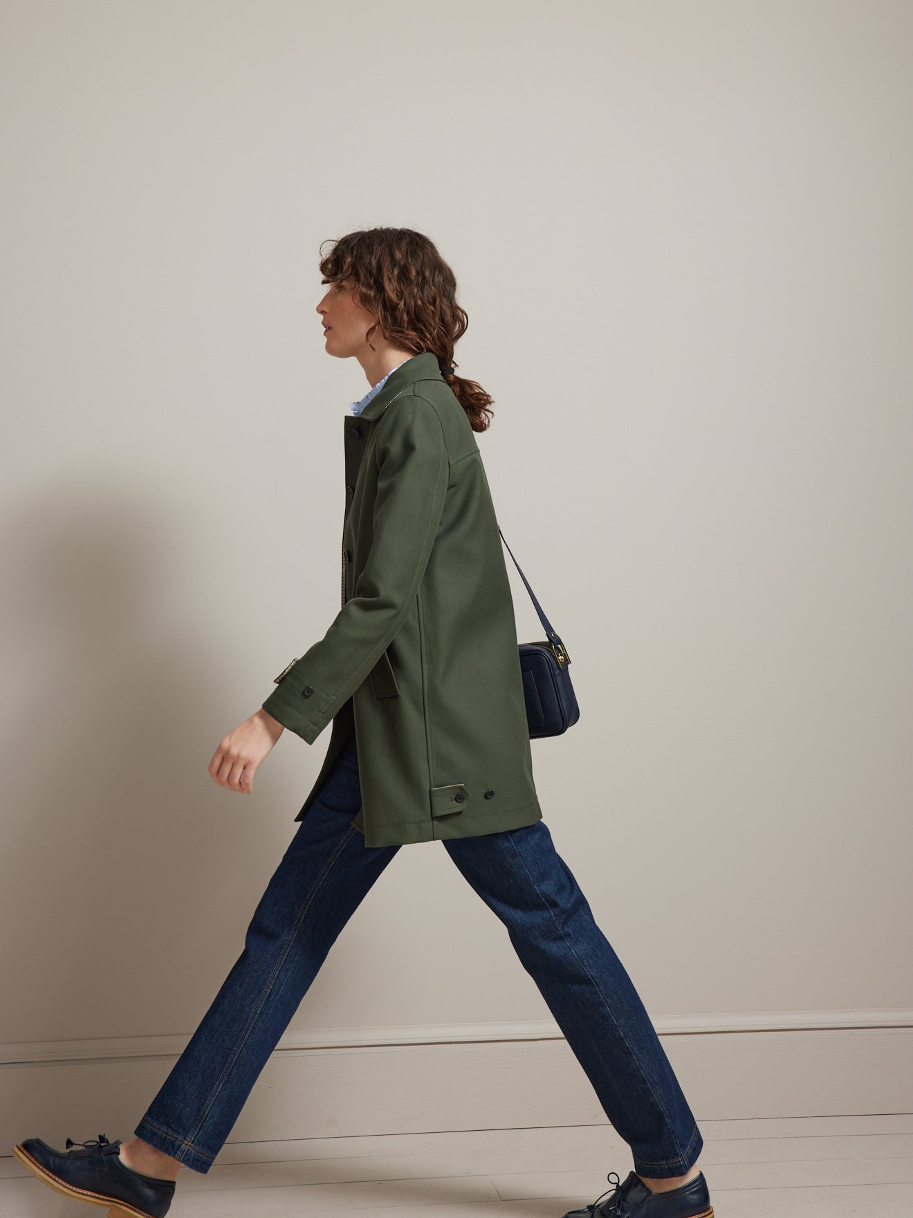 Manteau Car Coat gabardine double face femme