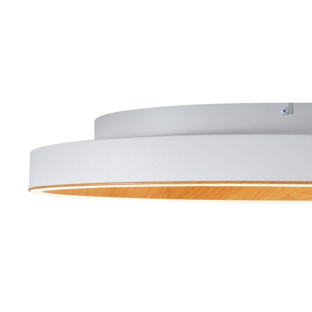 Design plafondlamp wit met hout 60cm incl. LED 3-way switch - Ingo