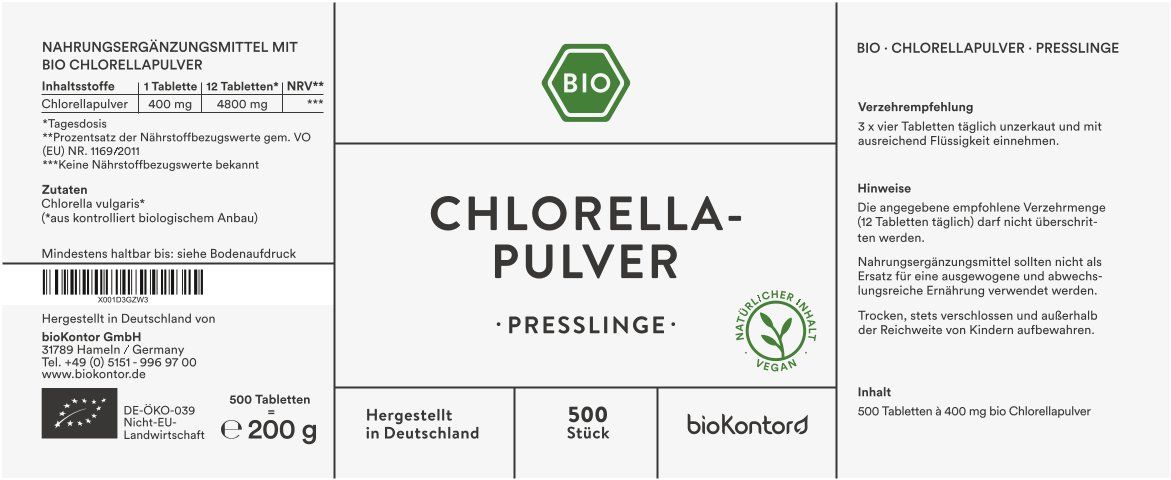 bioKontor Chlorella Presslinge