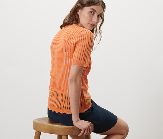 Strick-Shirt, orange