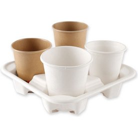 Porte-gobelets Quattro, canne à sucre, blanc