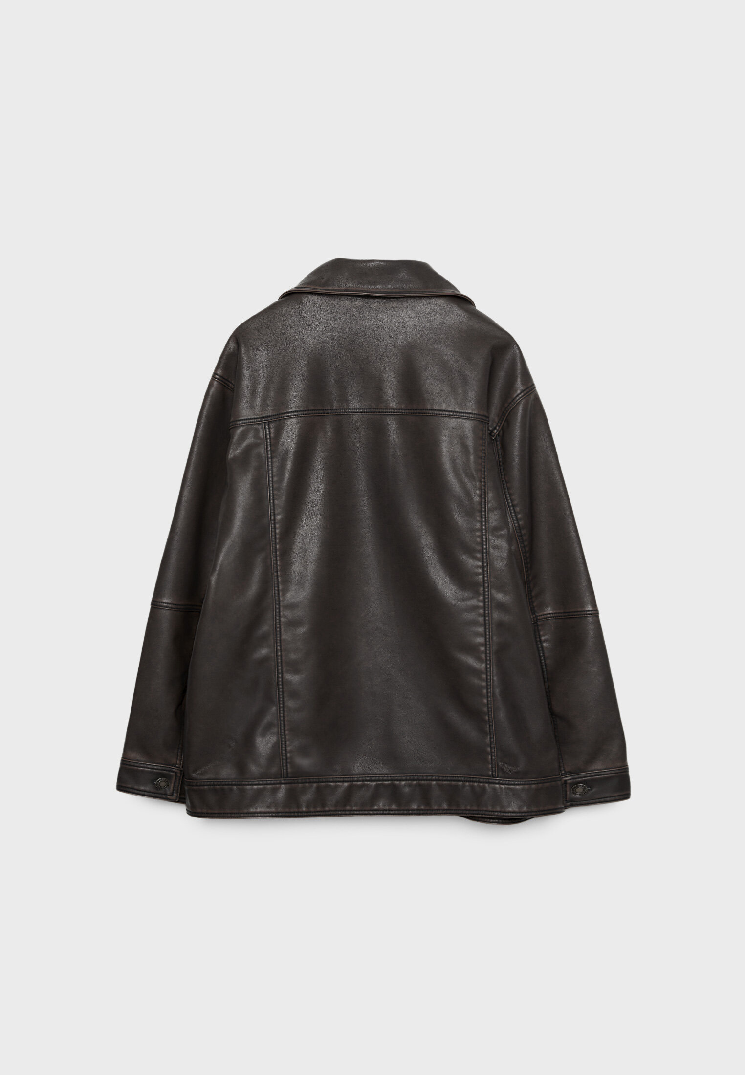 Jaqueta oversized de couro sintético