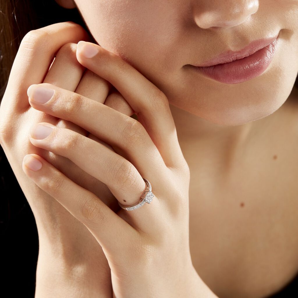 Bague Julia Or Blanc Diamant Synthetique