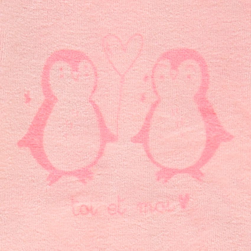 Dors-bien en velours avec visuel printé pour bébé fille - Rose