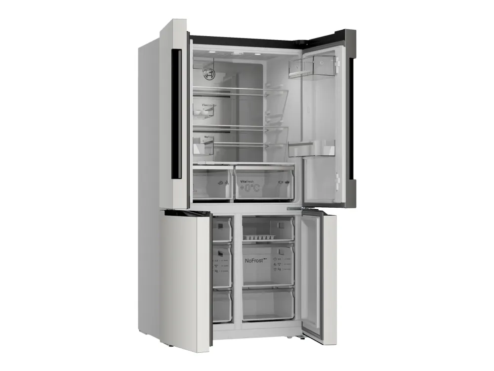 Bosch Serie | 6 KFN96APEA - Køleskab/fryser - bund-fryser - bredde: 91 cm - dybde: 73.1 cm - højde: 183 cm - 605 liter - Klasse E - metalsølv